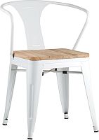 Стул TOLIX ARM WOOD с подлокотниками белый