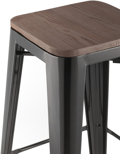 Стул барный TOLIX WOOD черный глянцевый фото 3