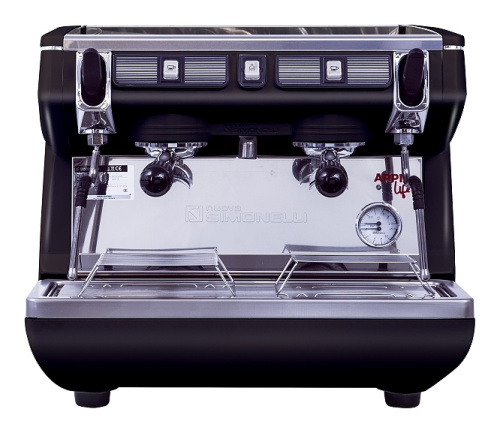 Кофемашина Nuova Simonelli Appia Life Compact 2 Gr S черная, высокие группы, экономайзер, полуавтомат фото 2