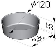 Форма хлебная круглая 120 х 108 х 55 мм