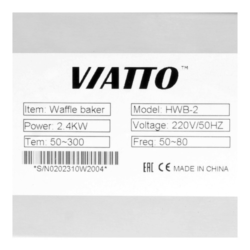 Вафельница VIATTO HWB-2 фото 8