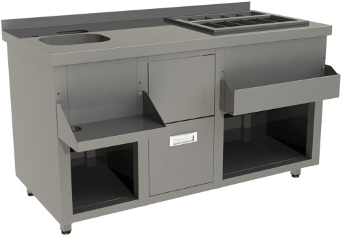 Барная станция Restoinox БСЗ1-15/6-04 без ящиков, с вертушкой