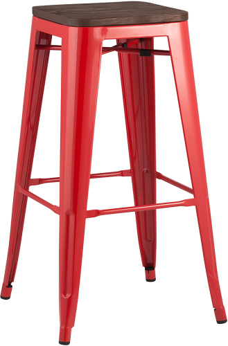 Стул барный TOLIX WOOD красный глянцевый