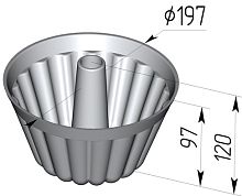 Форма хлебная круглая Кексница 197 х 120 х 97 мм