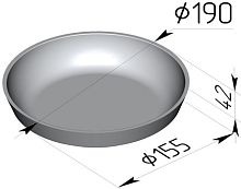 Форма хлебная круглая 190 х 155 х 40 мм