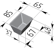 Форма хлебная Л12-2 (85 х 65 х 48 мм)