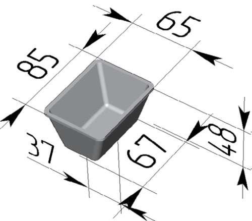 Форма хлебная Л12-2 (85 х 65 х 48 мм)