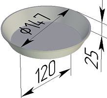 Форма хлебная круглая Л17Д (147 х 120 х 25 мм)