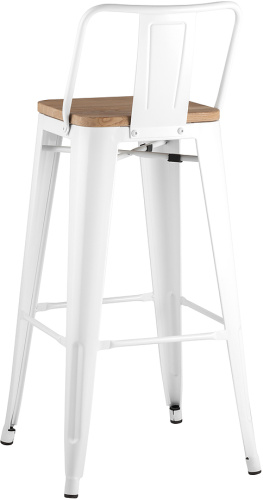 Стул барный TOLIX WOOD со спинкой белый глянцевый фото 3