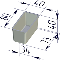 Форма хлебная Л12-4 (80 х 40 х 40 мм)