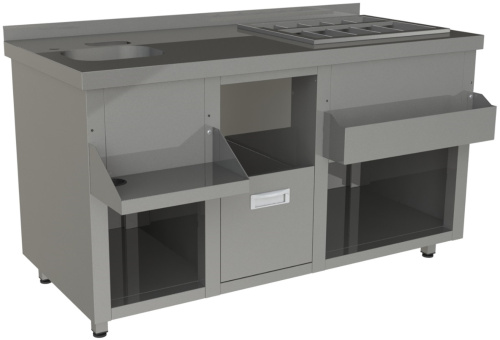 Барная станция Restoinox БСЗ1-15/7-03 без ящиков и вертушки