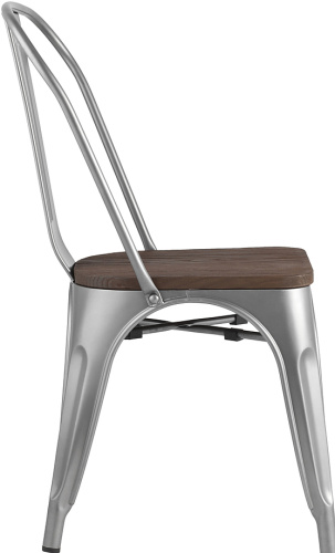 Стул TOLIX WOOD серебристый матовый фото 5
