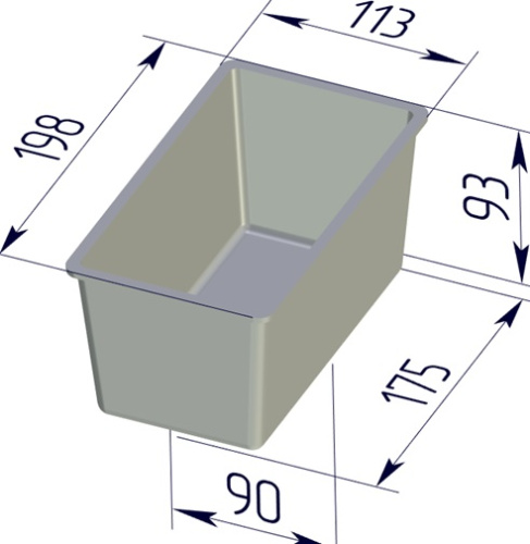 Форма хлебная Тостерная 3Л(198 х 113 х 93 мм) фото 2