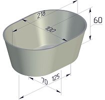 Форма хлебная Л10-3 овал (218 х 100 х 60 мм)