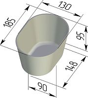Форма хлебная Л10-1 овал (185 х 130 х 95 мм)