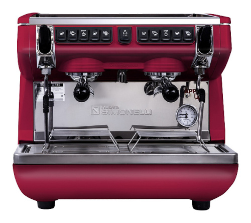 Кофемашина Nuova Simonelli Appia Life Compact 2 Gr V красная, высокие группы, экономайзер, автомат фото 2