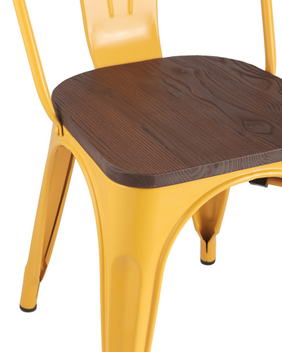 Стул TOLIX WOOD желтый глянцевый фото 5