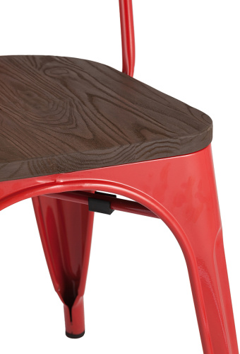 Стул TOLIX WOOD красный глянцевый фото 2