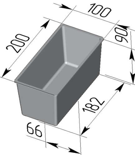 Форма хлебная Тостерная 5Л(200 х 100 х 90 мм) фото 2