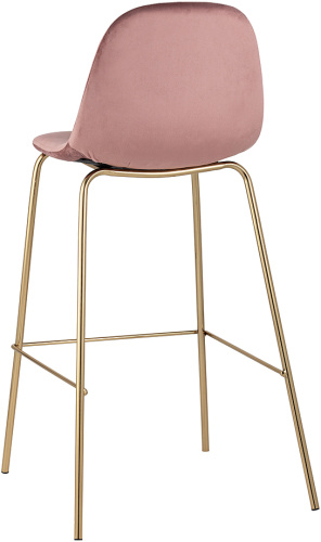 Стул барный Валенсия велюр пыльно-розовый золотые ножки фото 5