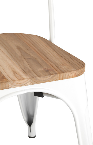 Стул TOLIX WOOD белый глянцевый фото 3