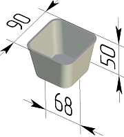 Форма хлебная Л12-3 (90 х 90 х 50 мм)
