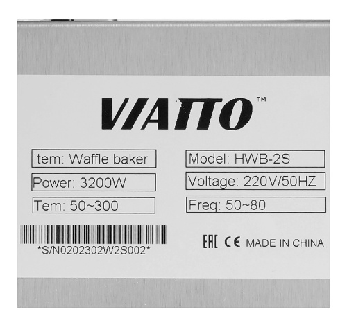 Вафельница VIATTO HWB-2S фото 9