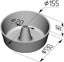 Форма хлебная круглая Л17Ж (155 х 130 х 80 мм)