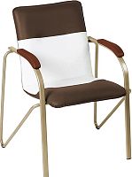 Стул Самба коричневый/белый, каркас - шампань