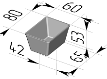 Форма хлебная Л12-1 (80 х 60 х 53 мм)