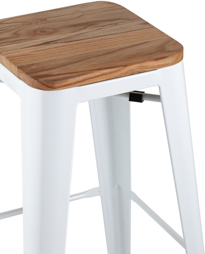 Стул барный TOLIX WOOD белый глянцевый фото 3