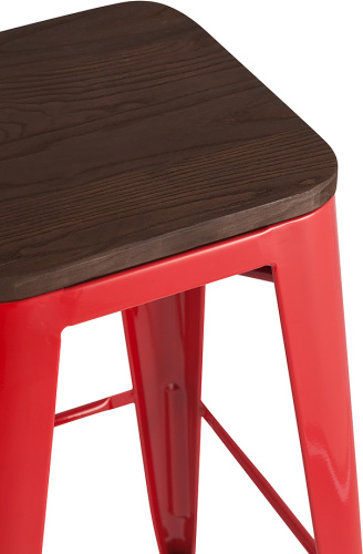 Стул барный TOLIX WOOD красный глянцевый фото 2