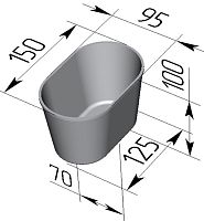 Форма хлебная Л11 овал (150 х 95 х 100 мм)