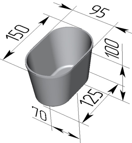 Форма хлебная Л11 овал (150 х 95 х 100 мм)