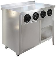 Стол-тумба с диспенсерами для стаканов Restoinox СПЗРД4-10/6-Б