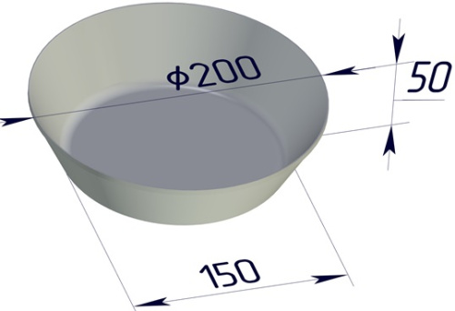 Форма хлебная круглая 200 х 150 х 50 мм