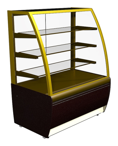 Витрина кондитерская Carboma K70 VV 1,3-1 Standard 9006-9005 (ВХСв - 1,3д Люкс)