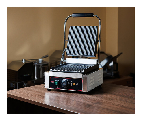 Гриль контактный Dukers KG220R 1.8 кВт 305×400×210 мм черный, нерж. сталь фото 10